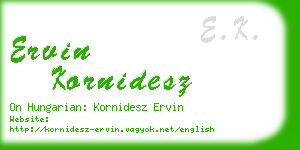 ervin kornidesz business card